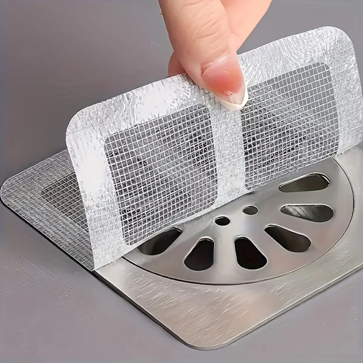 Disposable Hair Catcher Stickers, 30-Pack Self-Adhesive Plastic Mesh Drain Covers for Anti-Clogging in Bathroom & Kitchen, 30 Pieces, Home tiktokshopbacktoschool, Drainage