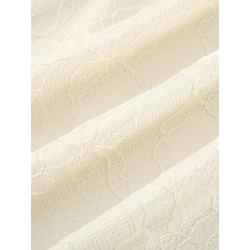 Women Long Tops, Patchwork Short Sleeve A-line Shirt Vintage Girl Lace Holiday Streetwear