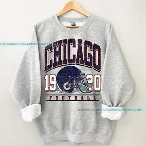 [Sale Up To 50%] Chicago Football Vintage Sweatshirt, Retro Chicago Football Sweatshirt , Bear Fan Gift , Sunday Football, Gift For Fan, Trendy USA Cotton Fabric