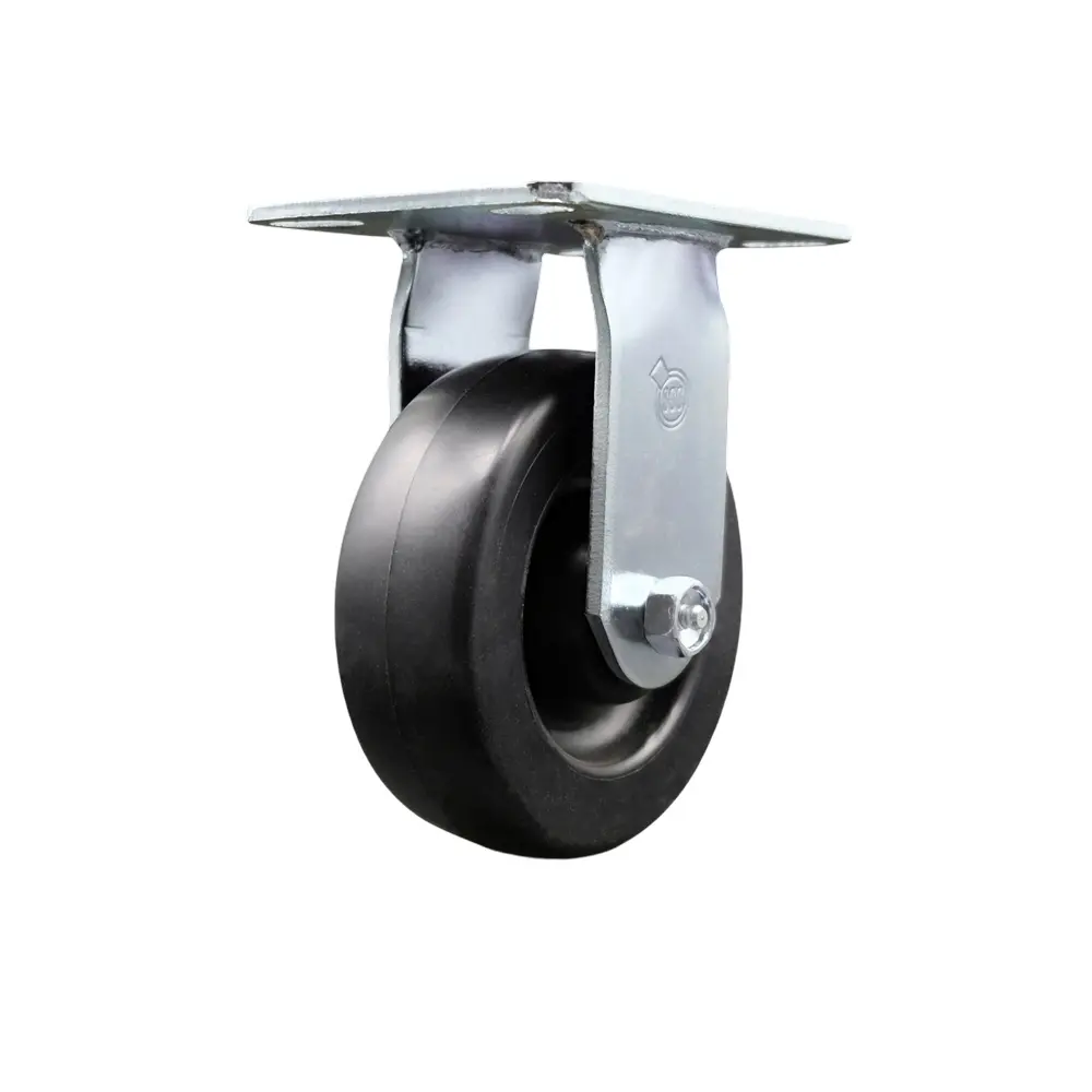 Service Caster SCC-35R620-POB Heavy Duty Large Top Plate Polyolefin Swivel Caster with Maintenance Free Bearings & 6 x 2 in. Black Wheel - 700 lbs Capacity per Caster