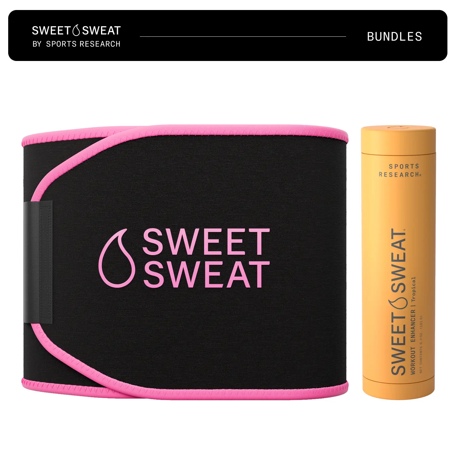 Sweet Sweat Gel (6.4oz) Tropical + Waist Trimmer (Medium) Bundle
