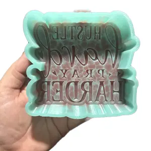 Hustle Hard, Pray Harder Freshie Mold Hustle Hard, Pray Harder Freshie Mold