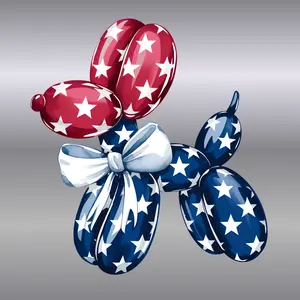 Patriotic Balloon Dog - Patriotic Design - DTF Transfers - Direct to Film Transfer - THIS IS NOT A T-Shirt or Digital product