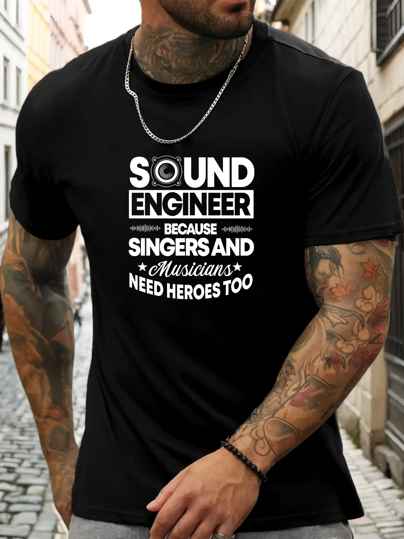 Men's Sound Engineer Slogan T-Shirt - Audio Tech C unisex soft cotton short sleeve t shirt, vintage graphic casual tee for men women teens, perfect birthday holiday gift for camping travel gym daily street casual wear