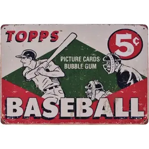 Baseball Vintage Retro Metal Tin Sign Home Bar Kitchen Farmhouse Home Decor Signs Gifts