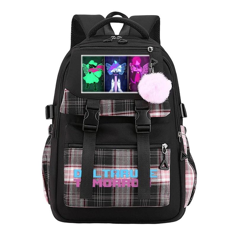 Deltarune Trendy Youth Laptop Backpack – Travel & School Bag, Perfect for Commuting, Camping & Daily Use, Durable Large-Capacity Design, Best Gift for Boys & Girls 11.8''*17.3''