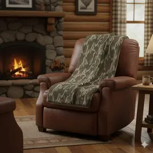 Bottomland Camouflage Fleece Throw Blanket Two Size Options