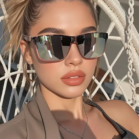 Unisex Simple Style Plain Color Sunglasses, Trendy Casual UV Protection Sunglasses for Everyday Use, Fashion Accessories for Outdoor Activities, Trendy Beach Eyewear, Trendy Shades