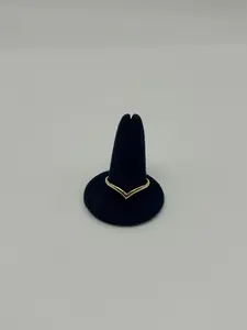 14K Gold Minimalist Chevron V Ring