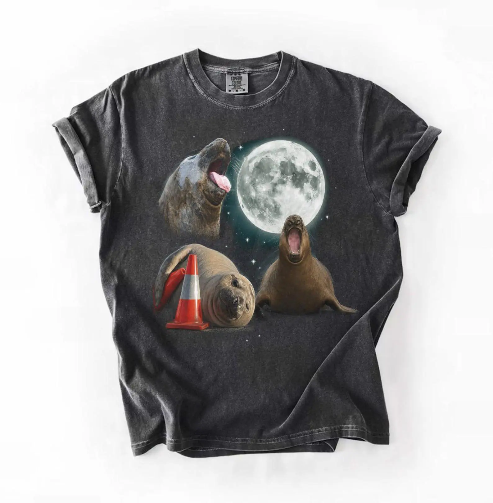 Comfort Colors® Neil The Seal Moon 90s Vintage Style Shirt, Retro Funny Seal Graphic Tee, Viral Meme Animal Shirt, Quirky Neil The Seal Gift