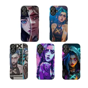 Jinx Portrait Art Phone Case,Compatible for iPhone 16 15 14 13 12 11 17Pro Max,for Samsung S25 S24 S23 S22 Ultra,Durable Dual-Layer design phone cover,Perfect Gi