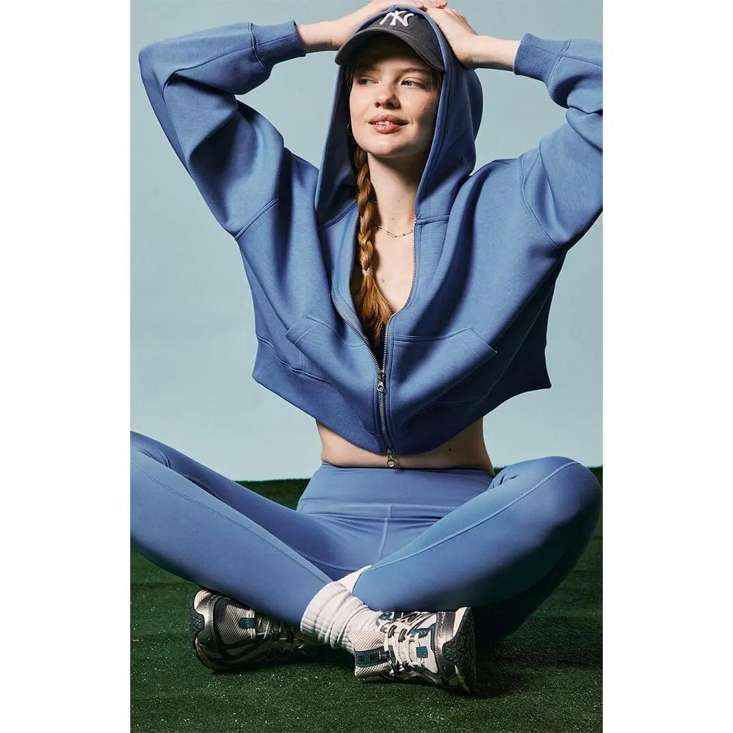 PAC 1980 Women's Active Sweat Alta Modal Cropped Zip Up Hoodie