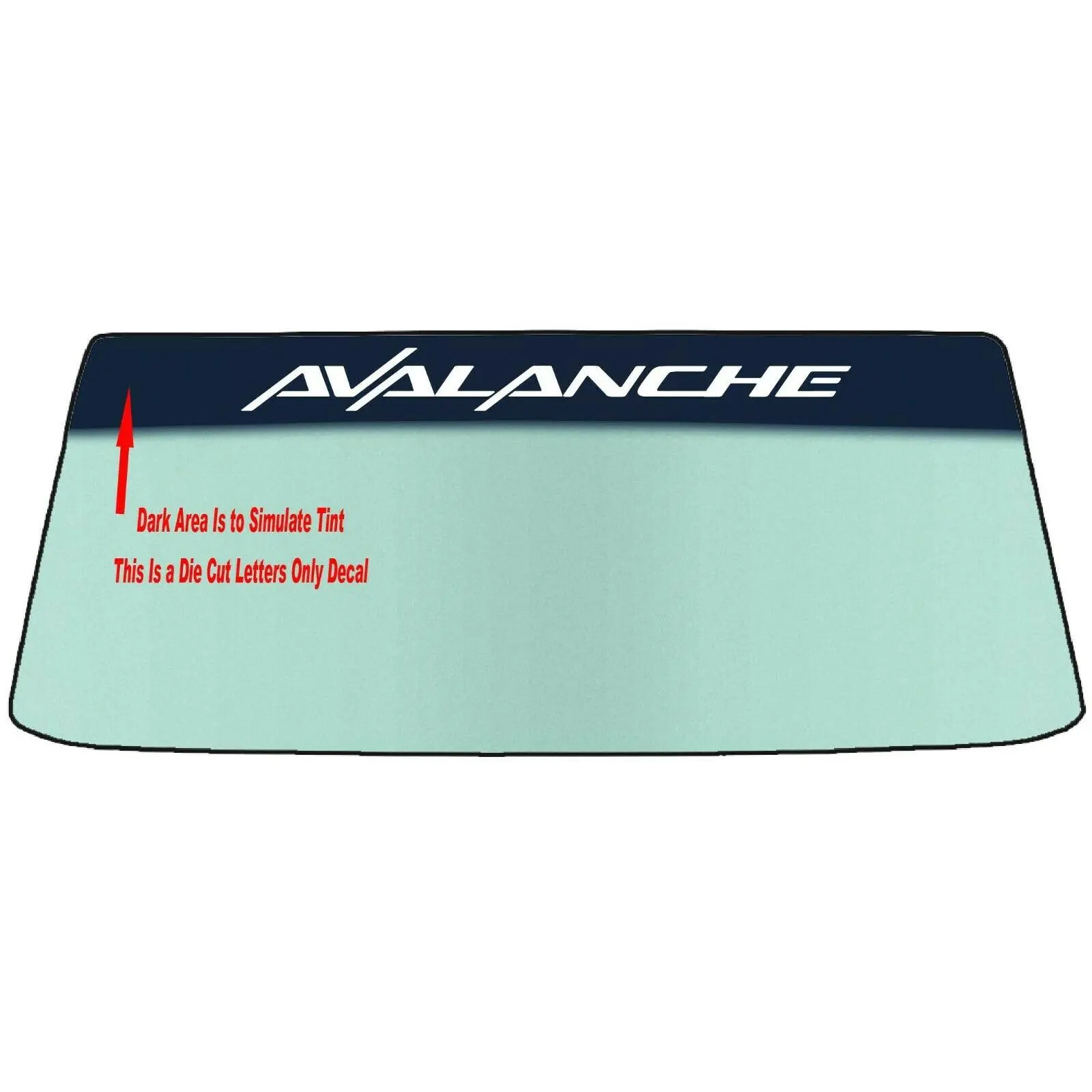 Fits A CHEVROLET AVALANCHE Vehicle Custom Windshield Banner Graphic Die Cut Decal - Vinyl Application Tool Included