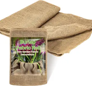 Natural Gardening Burlap Roll 13 Feet x 19.7" Multipurpose Jute Fabric for Boho Wedding Decor Outdoor Weed Barrier Tree Trunk Wrap Farmhouse Table Decor for Crafts