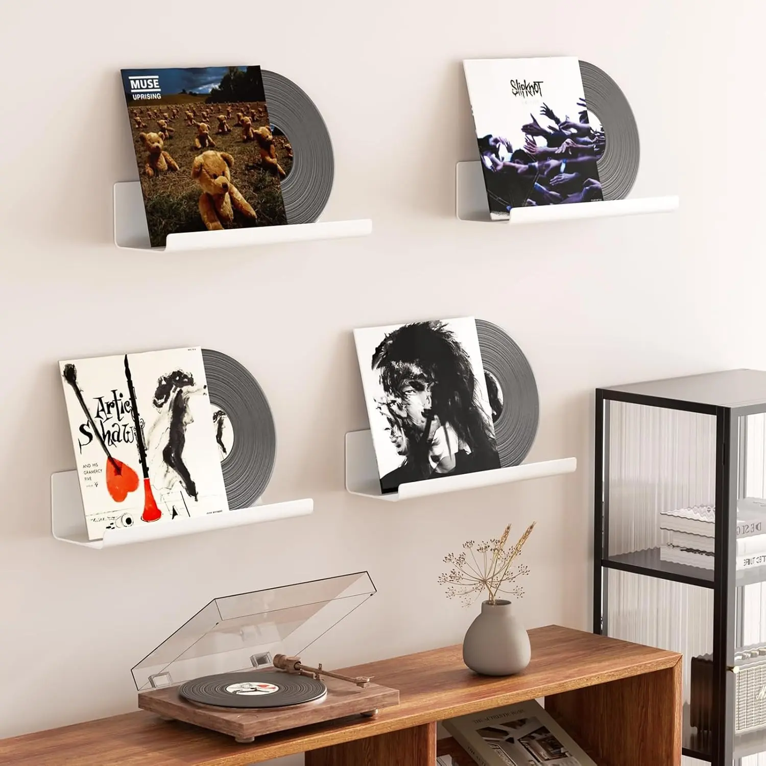 Floating Shelves - Wall Mounted Shelf, Decorative Picture Ledge Display for Living Room, Bedroom, Bathroom, Kitchen, Home Office, Laundry Room - Plastic Storage Shelf deskmakeover