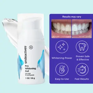 Smileactives - Teeth Whitening Gel for Toothpaste with Clinical-Grade Hydrogen Peroxide, Tooth Stain Remover for White Teeth, Dentist Quality Pro Whitening Gel to Remove Stains, Best Self Care Gifts for Women