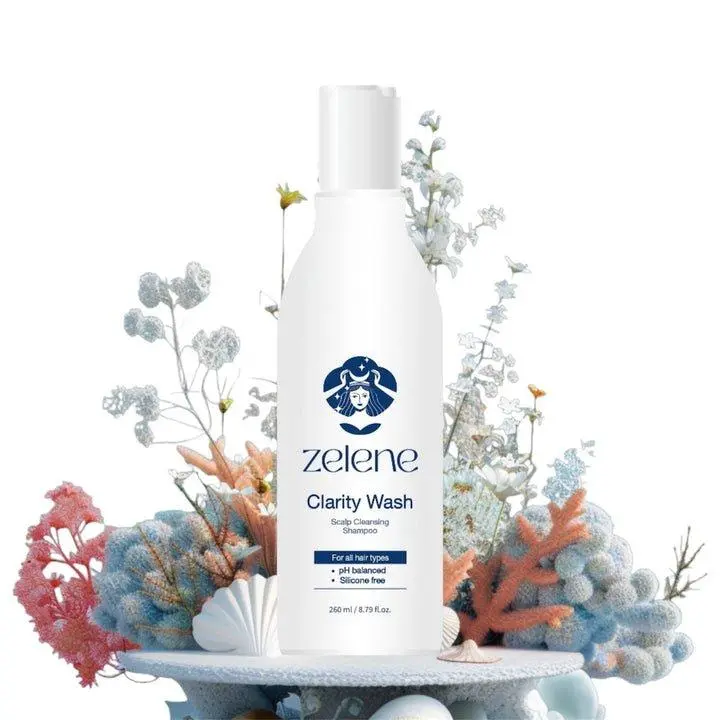 Zelene Clarity Wash - Scalp Cleansing Shampoo for Oily Scalp & Buildup Control with Rosemary Peppermint Lavender Extracts & Hyaluronic Acid 260ml Haircare Daily Gentle Lightweight Moisture