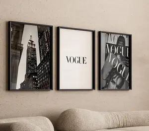 Luxury Set of 3 Wall Art Black White Trendy Wall Decor Vintage Fashion Poster Luxury Print Girly Wall Art Preppy Dorm Aesthetic Digital