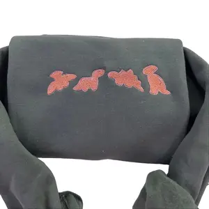 Embroidered Chicken Nuggets Dinosaur Sweatshirt, Dino Family Crewneck, Cute Dinosaurs, Saurus Sweatshirt