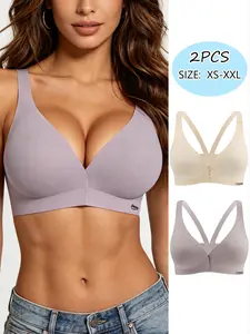 2 Pcs women's small size Fitted front closure Buckle push up design Underwear bras with soft, smooth and breathable fabric. A perfect Everyday intimate wear designed for comfort, support and style.