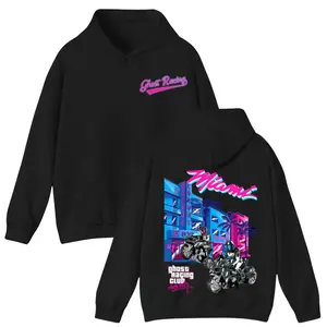 Ghost Miami Hoodie, Racing Hoodie, Pullover Hooded, Motorcycle Hoodies, Gift For Men, Him, Husband, Top Menswear