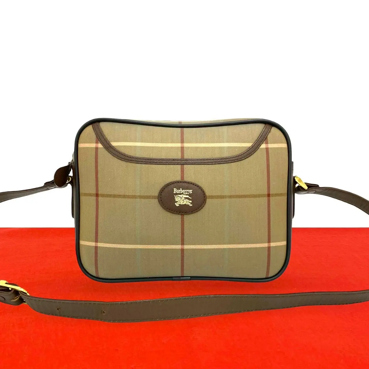 Pre-owned BURBERRY Canvas Shoulder Bags Leather Shoulder Bag