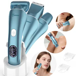 Women's Electric Shaver Trimmer Razor, 3 in 1 Bikini Trimmer & Hair Remover, Rechargeable Body & Face Groomer, Dry & Wet Use Body Hair Trimmer,Gift for Girl