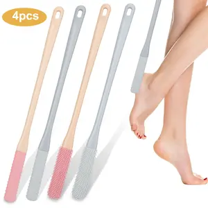 4Pcs Long Handle Toe Cleaning Brush - Ergonomic Foot Brush,Toe Cleaning Scrubber for Seniors & Limited Mobility,Soft Feet Care Scrub for Elderly,Men Women