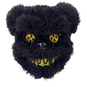 BESSEEK Halloween Scary Mask Bear Rabbit Bunny Mask, Bloody Plush Animal Head Mask, Cosplay Costume Props Halloween Party BESSEEK