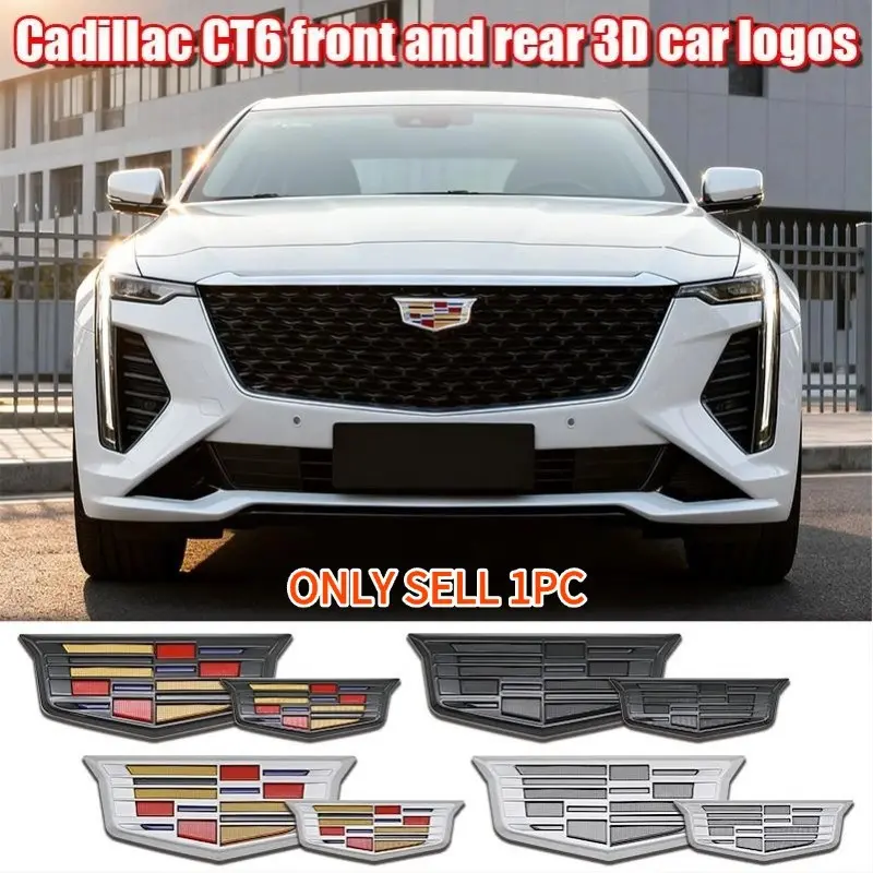 Cadillac Car Front Rear Emblem, Hood Decoration Part, Scratch-Resistant Reinforced Badge Replacement, Fits Ct6 Models, Exterior Modification Accessories, Automotive Vehicle Accessory, Vehicle Decoration, Car Decorations