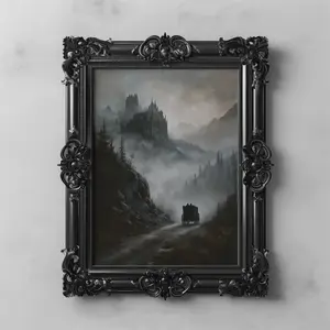 Dracula Castle Wall Art, Nosferatu Gothic Vampire Dark Fantasy Woodland Dark Academia Home Decor, Moody Wall Art Poster Print