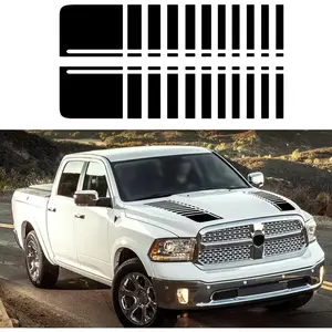 Car Hood Modified Racing Stripes Vinyl Decorative Scratch Decals 2 Pieces for All Cars SUV Truck Off-Road Vehicle Universal