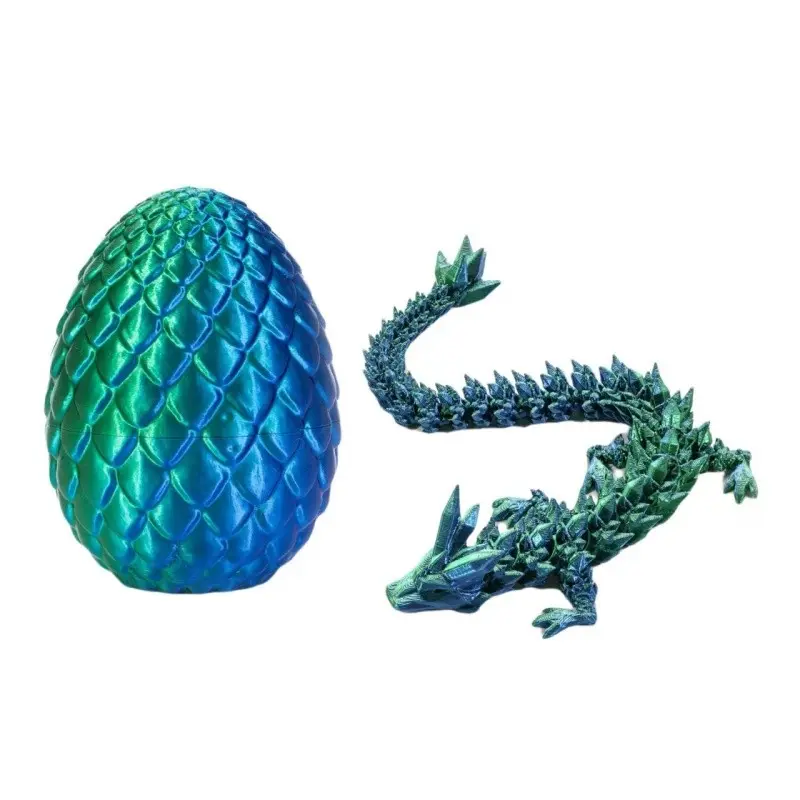Mini 3D Printed Jointed Dragon Surprise Egg, Multicolor Collectible Ornament, Figurines for Collectors, Home Office Desk Holiday Decor, Home Decoration Collectible, Christmas, Halloween Gift