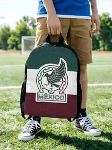 1PC Casual Backpack Mexico Daypack Weekend Picnic Retro Washable Football College Student Backpack BirthdayBack to School Season Match Day Essentials