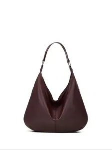 Women's Faux Leather Tote Bag, PU Tote Satchel, Crossbody Shoulder Handbag, Large Capacity Shoulder Handbag, Zipper Closure, Polyester Lining, Plain Design, All Seasons
