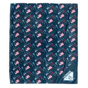 Navy USA Lacrosse Sticks Blanket