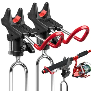 ReeMoo 2Pack Fishing Rod Holders for Bank Fishing Fishing Pole Holders for Ground 360 Degree Adjustable Universal Fishing Pole Stand Equipment Relax Your Hands