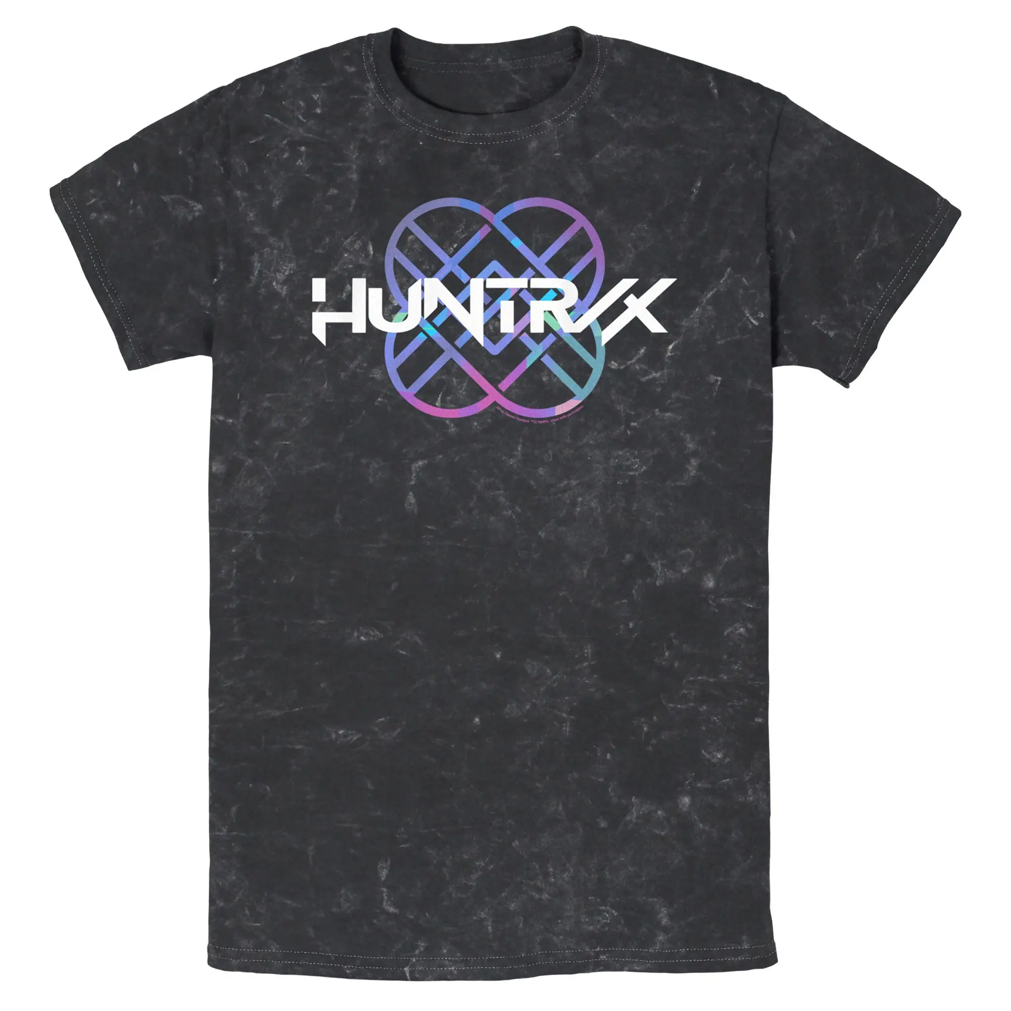 Men's Short-Sleeve Casual Colorful KPop Demon Hunters Huntrix Holographic Logo T-Shirt, Menswear Top