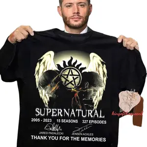 Supernatural Signatures Shirt, Thank You For The Memories Shirt, Dean Winchester Shirt, Fashion Cotton, Full Colors, Full Sizes, For Men, For Women