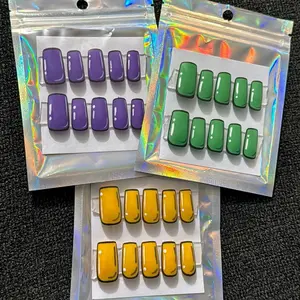 RAINE N’ NAILS Pop Art Press on Nails Vibrant Yellow Matte Finish with Unique White Accents Perfect for Stylish Nail Looks -medium length