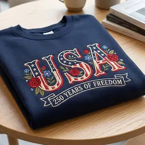 [Collection for 250th America Anniversary]USA 250 Years of Freedom Shirt 1776–2026, Vintage Patriotic Floral America Tee, Retro Independence Day Shirt, 4th of July Anniversary T-Shirt, Liberty USA 250 Celebration Shirt for Men Women