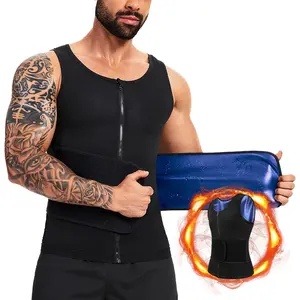 Men's sports sauna vest waist coach men's sauna shirt zipper sports belt vest abdomen, gym, running, continuous sweating