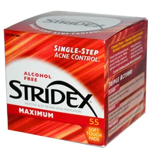 Stridex, (3 Pack) Single-Step Acne Control, Maximum, Alcohol Free, 55 Soft Touch Pads
