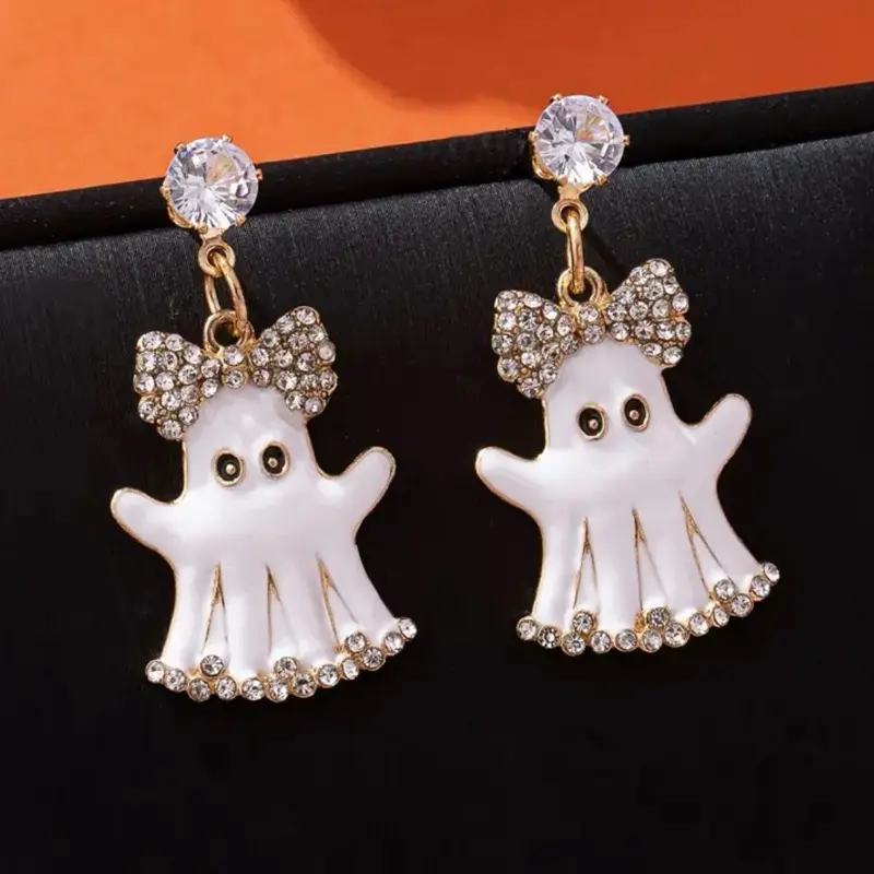 Ghost Earrings- bow, cute, fall themed