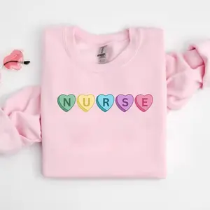 Nurse Conversation Hearts Valentine's Day Sweatshirt, Valentine's Day Nurse T-Shirt, Nurse Medical Shirt, ICU Nurses Shirt