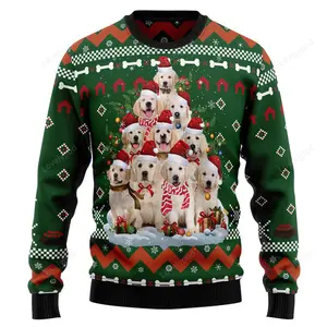 Golden Retriever Pine Tree Ugly Christmas Sweater, Dog ugly sweatshirt, Christmas shirt