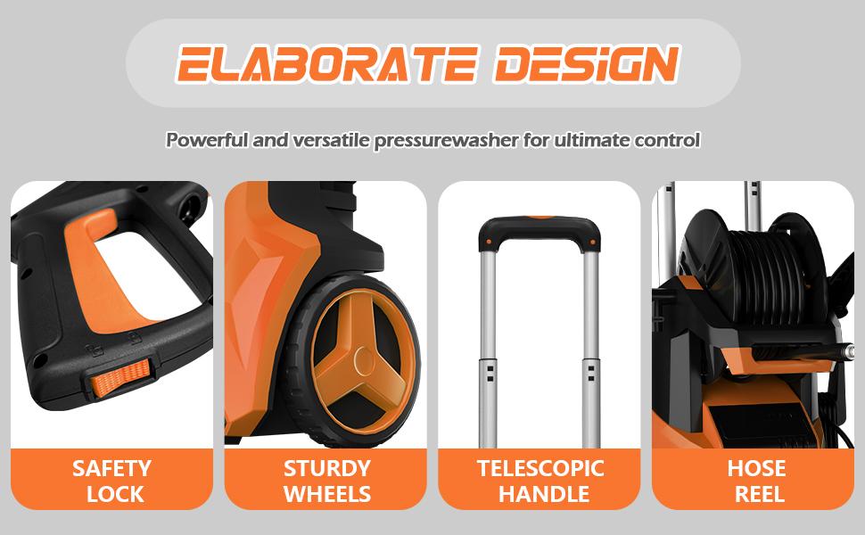 Electric Pressure Washer 4500PSI MAX 4.0GPM, 15 Level Adjustable Touch Screen, Dirt, Grime Removal, Flexible Cleaning, with 4 Spray Nozzle, 500ML Soap Tank, Stainless Steel Lance, Total Stop System for Car Wash, Home, Patio, Outdoor Cleaning Electric Pressure Washer 4500PSI MAX 4.0GPM, 15 Level Adjustable Touch Screen, Dirt, Grime Removal, Flexible Cleaning, with 4 Spray Nozzle, 500ML Soap Tank, Stainless Steel Lance, Total Stop System for Car Wash, Home, Patio, Outdoor Cleaning