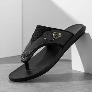 Men's arch support flip flops, comfortable yoga mat walking slip-on flip flops, slip-on beach sandals