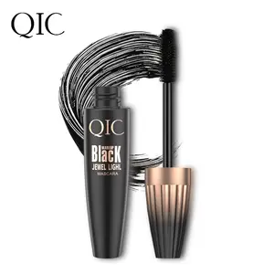 QIC 4D Silk Fiber Mascara, Waterproof Volumizing and Lengthening Lash Makeup, Long-Lasting Smudge-Proof Black Curling Formula