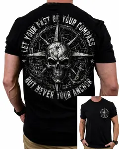 LET YOUR PAST BE YOUR COMPASS BUT NEVER YOUR ANCHOR Skull Print Men’s Hoodie Unisex Fashion Soft Fabric ShortSleeve Regular Fit Casual Streetwear Crewneck Graphic Tropical